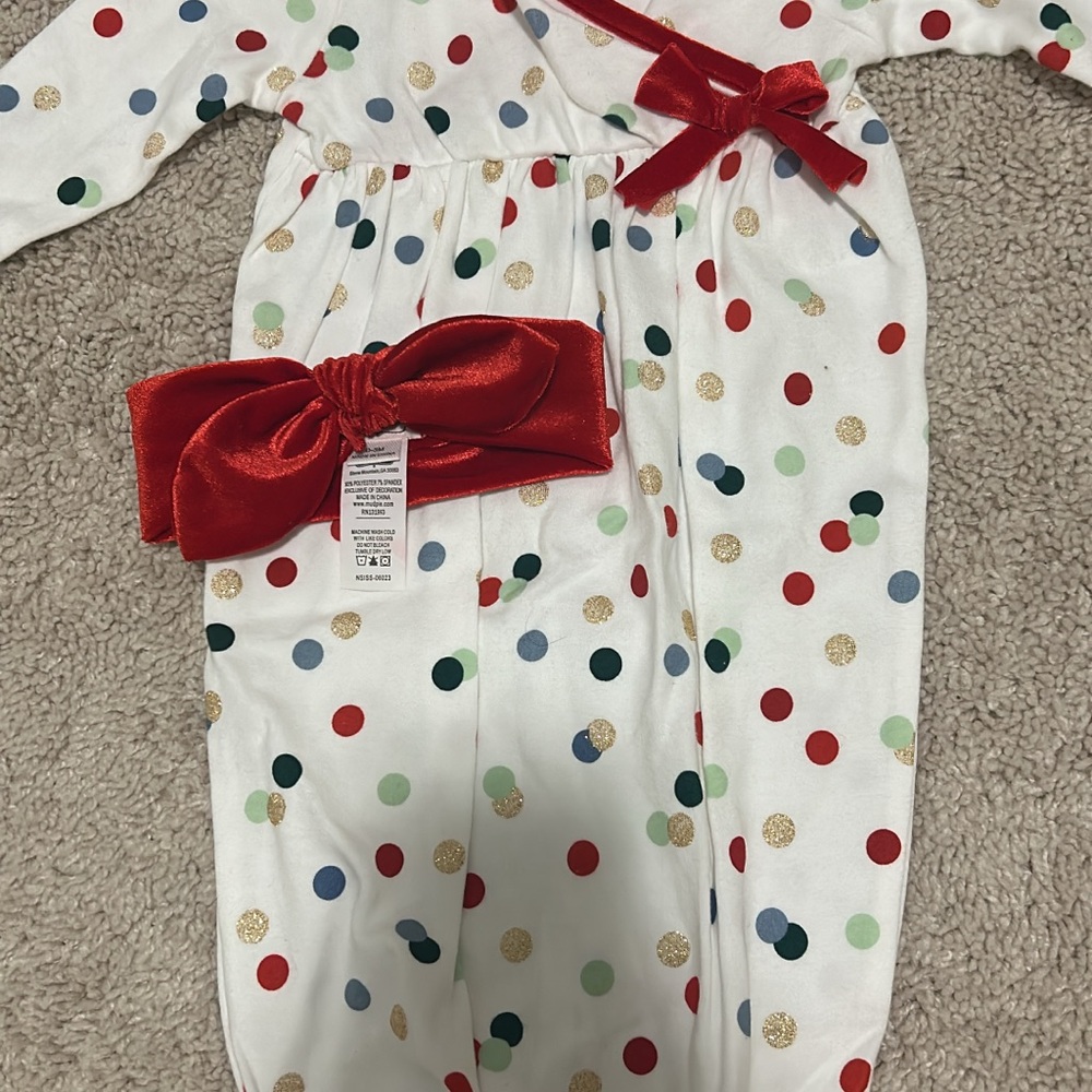 Mud Pie Polka Dot Dress with Red Accents